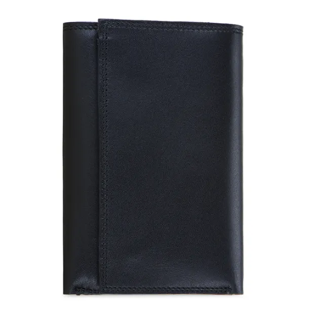 Men's Tri-fold Wallet with Zip Black-Blue | Mywalit Outlet