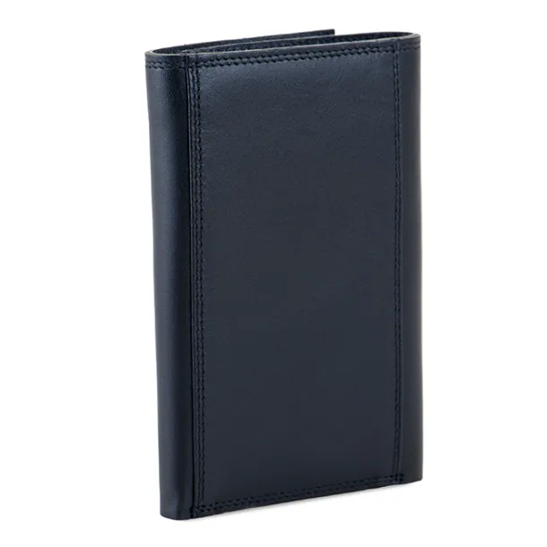 Men's Tri-fold Wallet with Zip Black-Blue | Mywalit Outlet