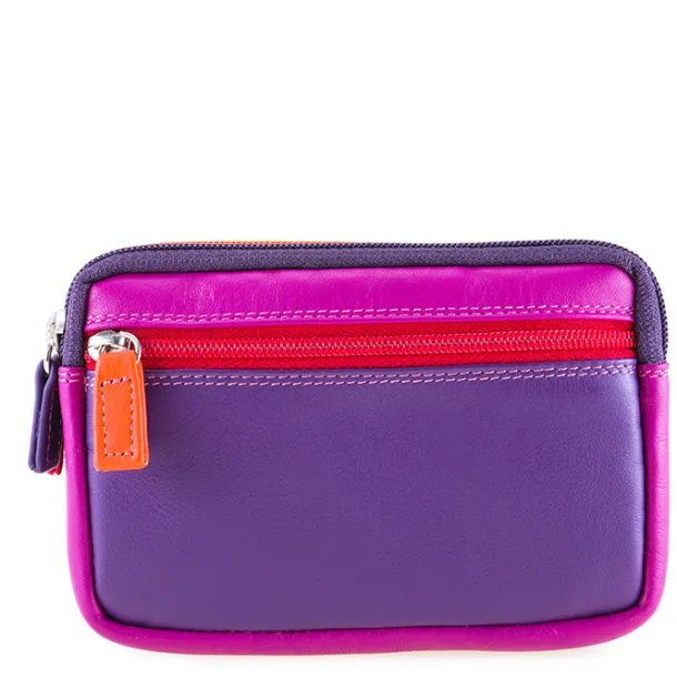 Small Leather Double Zip Purse Sangria Multi | Mywalit Flash Sale