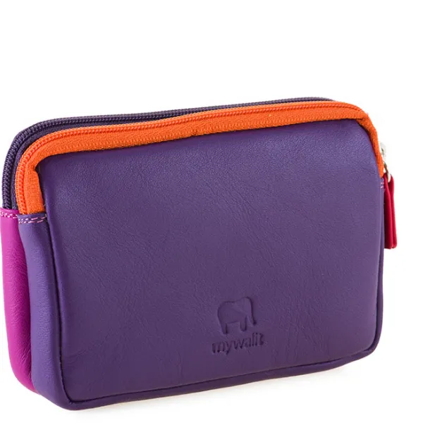 Small Leather Double Zip Purse Sangria Multi | Mywalit Flash Sale