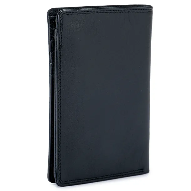 Vertical BiFold Wallet with Coin Pocket Black | Mywalit Best